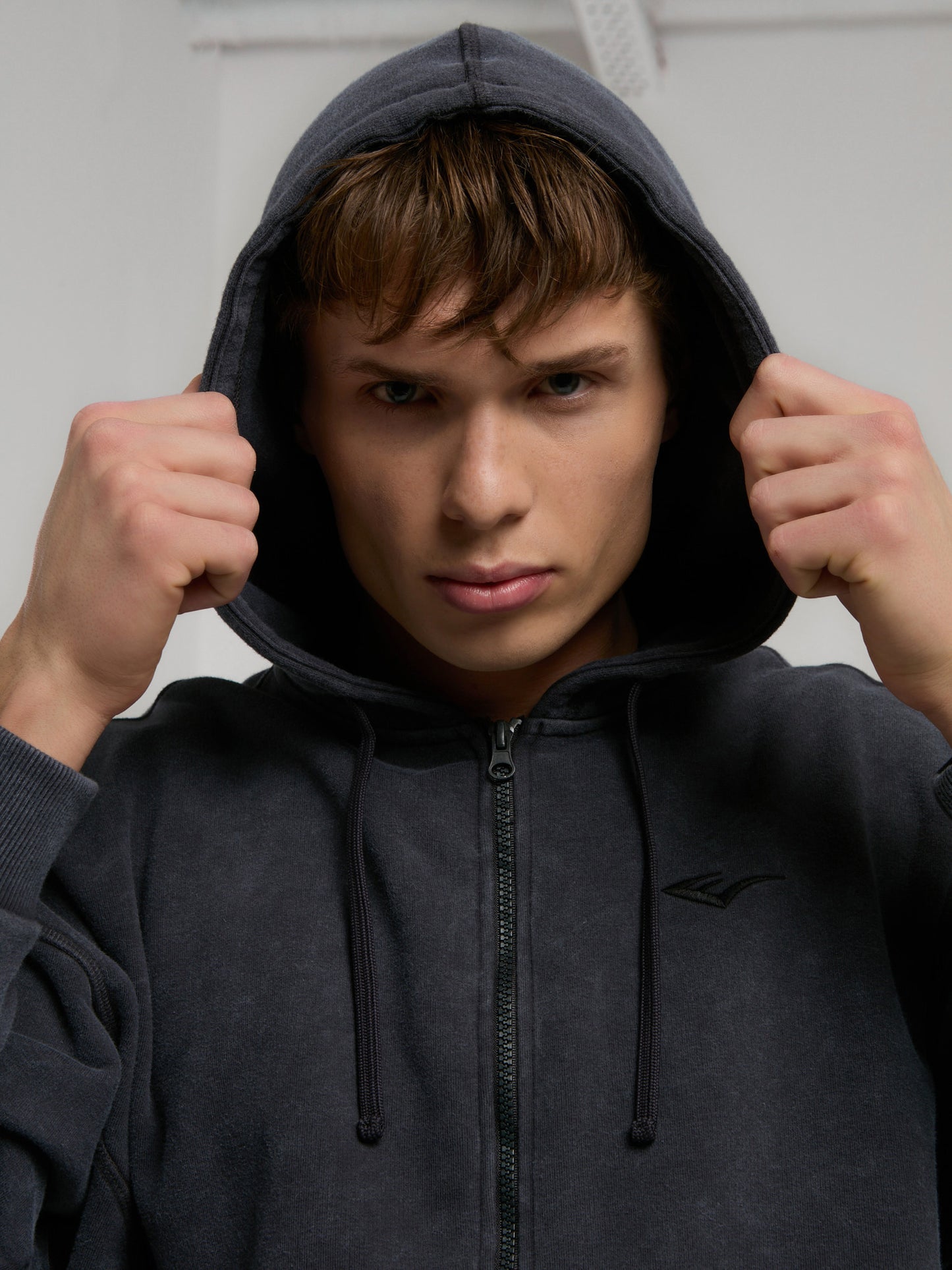 Everlast Ny Street Füme Kapüşonlu Erkek Full Zip Sweatshirt