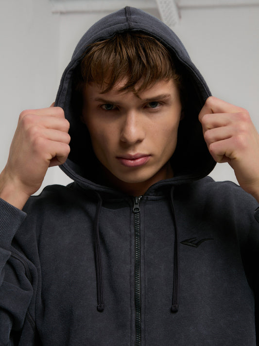 Everlast Ny Street Füme Kapüşonlu Erkek Full Zip Sweatshirt