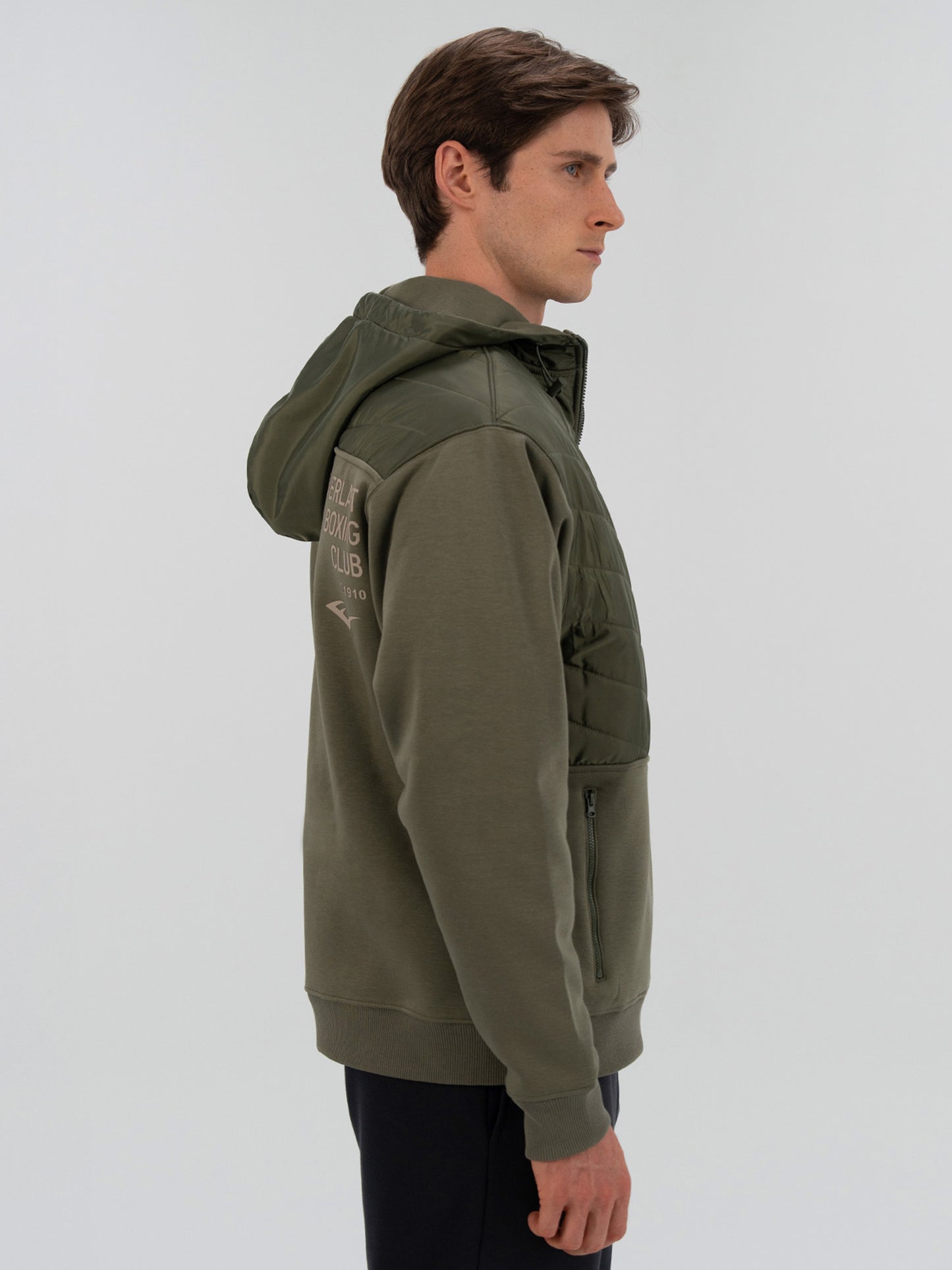 Everlast Boxing Club 2.0 Full Zip Haki Erkek Kalın Sweatshirt