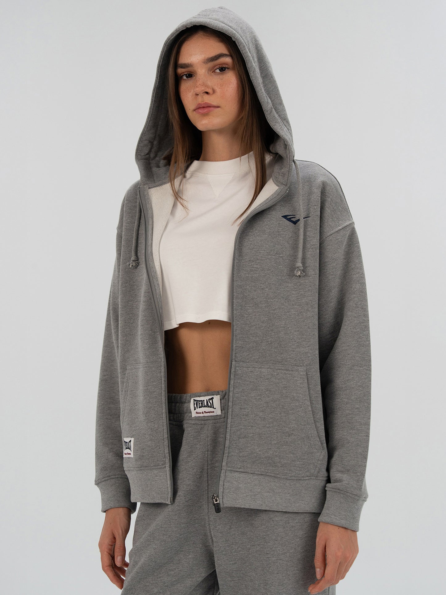 Everlast Heritage Champions Gri Unisex Full Zip Sweatshirt