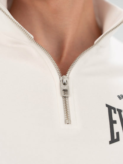 Everlast Bronx NYC Half Zip Regular Beyaz Erkek Sweatshirt