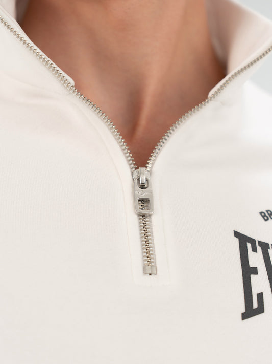 Everlast Bronx NYC Half Zip Regular Beyaz Erkek Sweatshirt