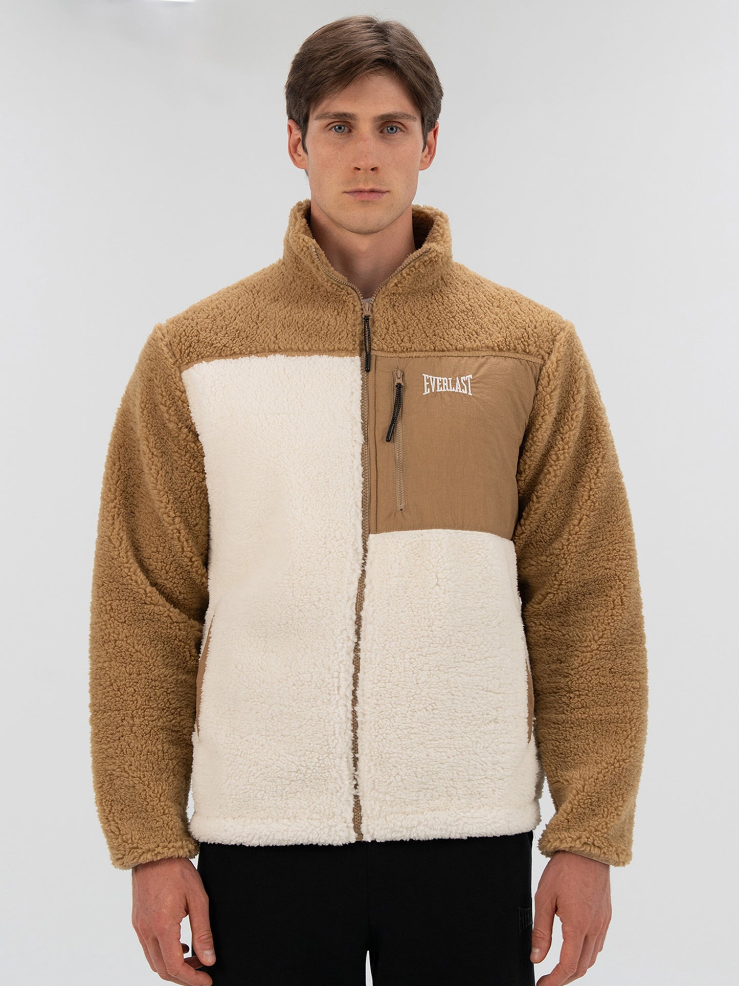 Everlast Winter Essentials Krem Erkek Full Zip Sherpa Sweat