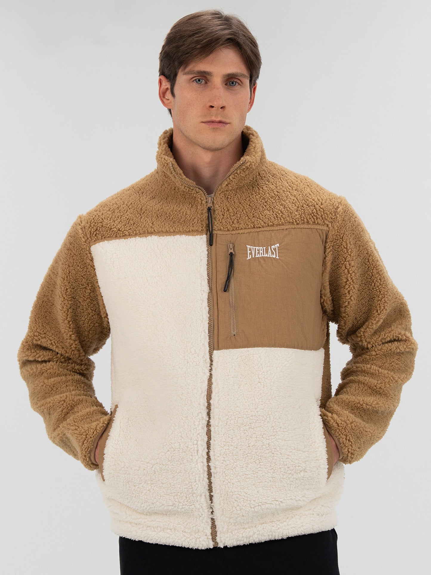 Everlast Winter Essentials Krem Erkek Full Zip Sherpa Sweat
