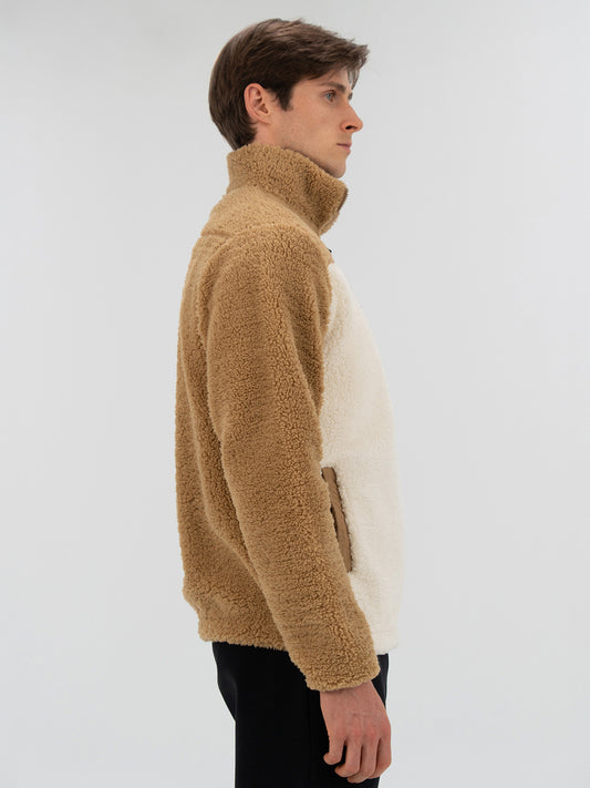 Everlast Winter Essentials Krem Erkek Full Zip Sherpa Sweat