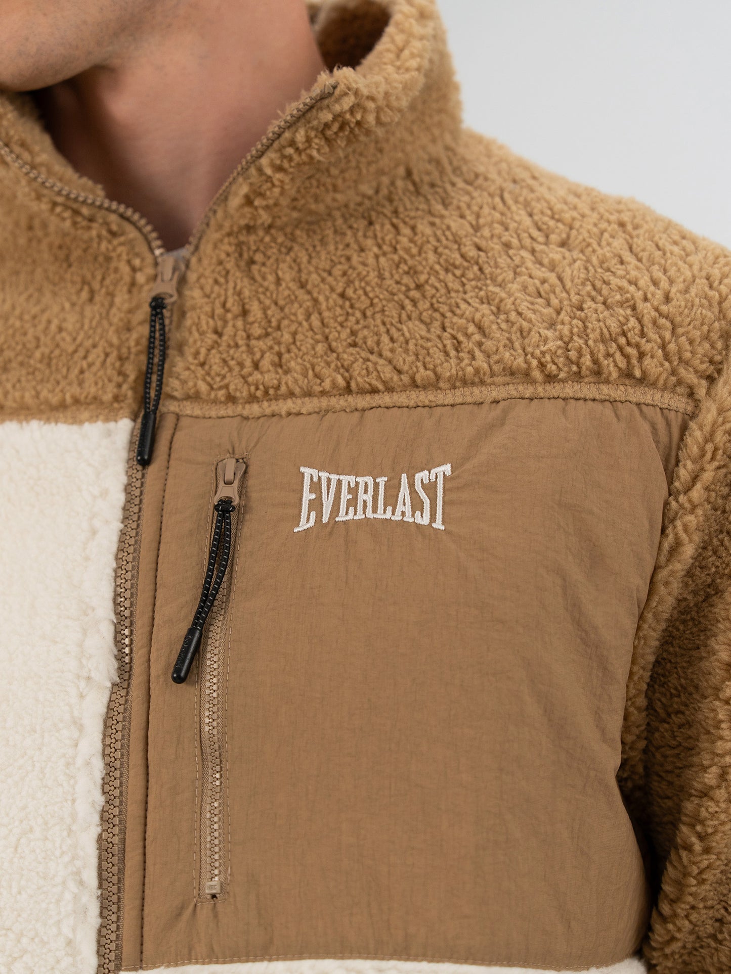 Everlast Winter Essentials Krem Erkek Full Zip Sherpa Sweat