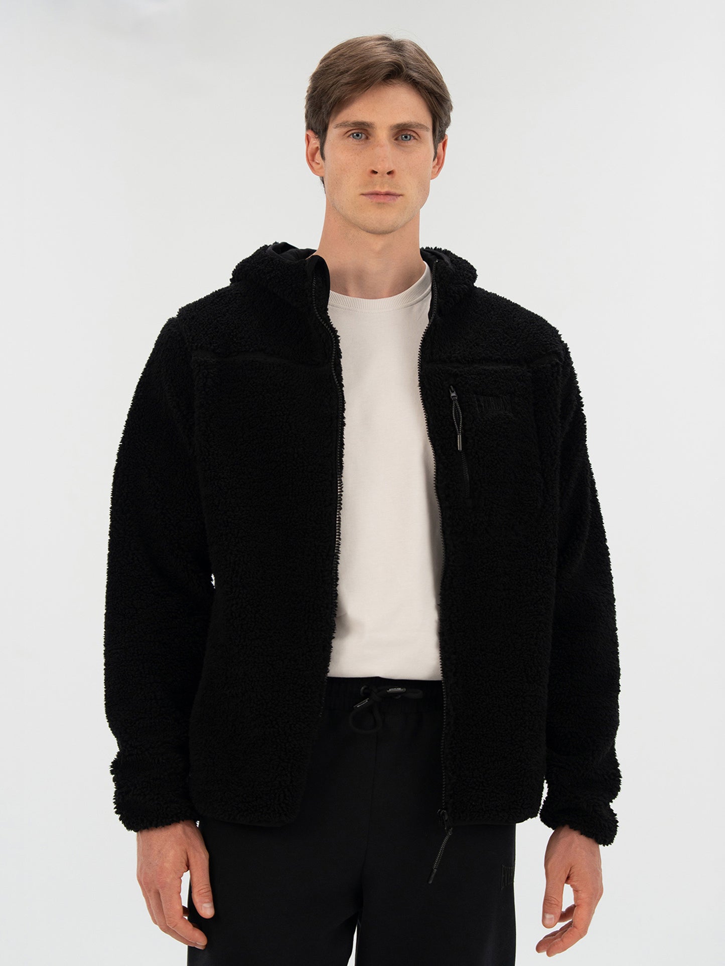 Everlast Winter Essentials Siyah Erkek Full Zip Kapüşonlu Sherpa Sweat