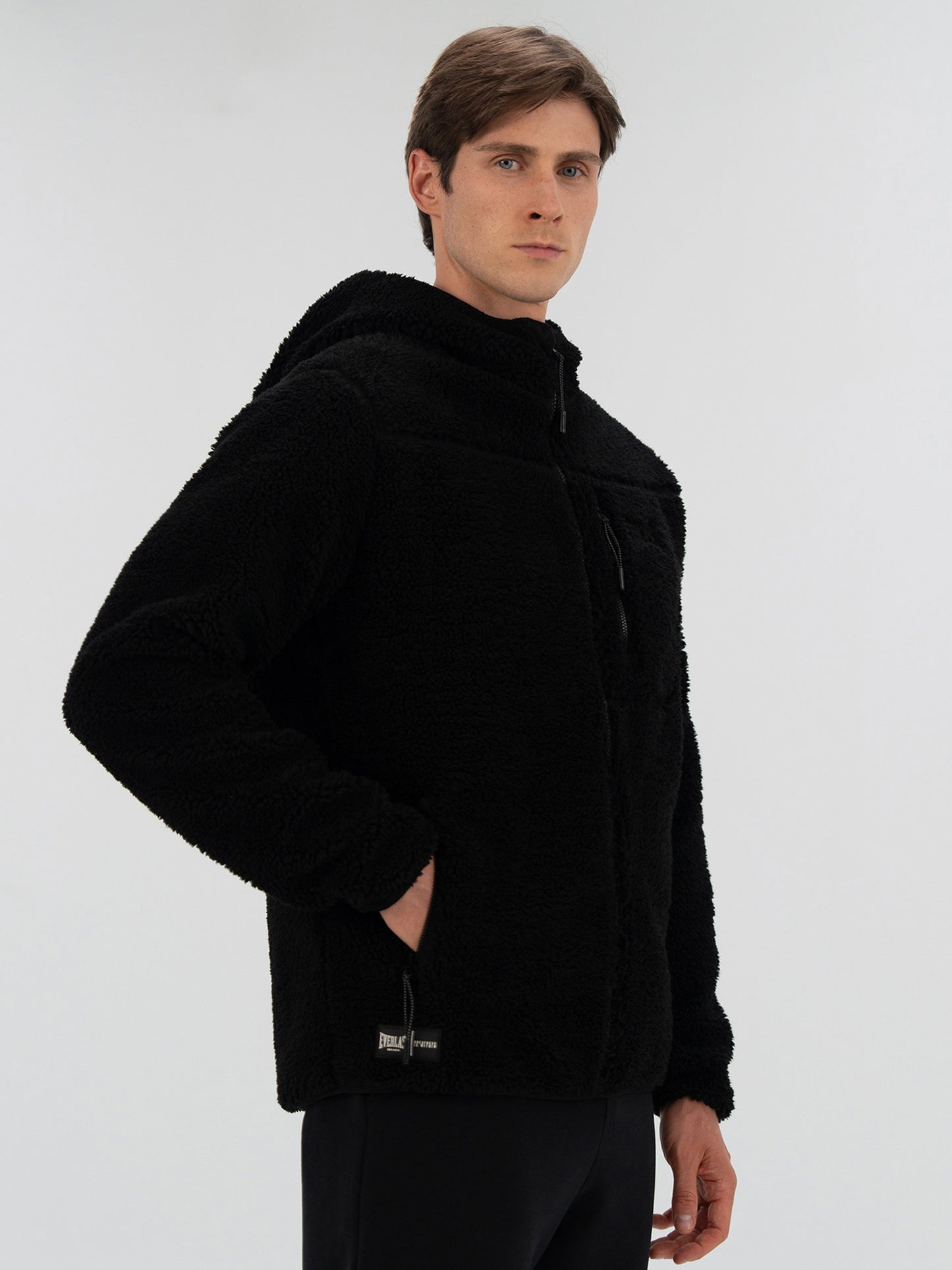 Everlast Winter Essentials Siyah Erkek Full Zip Kapüşonlu Sherpa Sweat