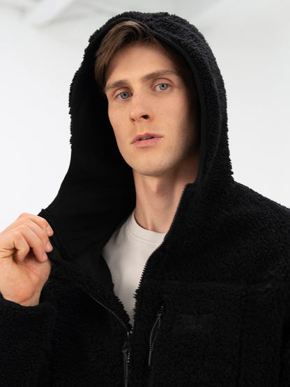 Everlast Winter Essentials Siyah Erkek Full Zip Kapüşonlu Sherpa Sweat