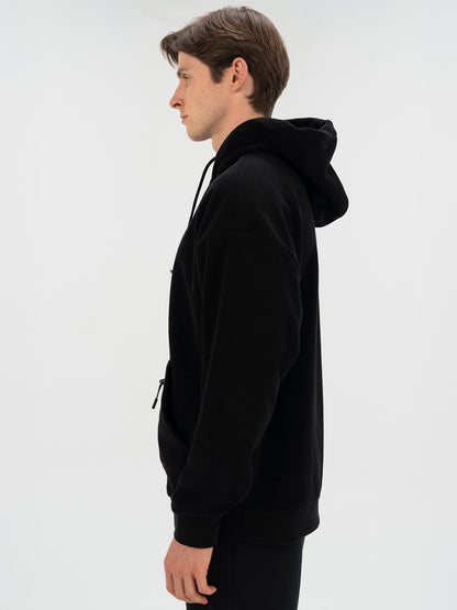 Everlast Winter Essentials Siyah Erkek Kapüşonlu Polar Hoodie