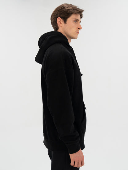 Everlast Winter Essentials Siyah Erkek Kapüşonlu Polar Hoodie