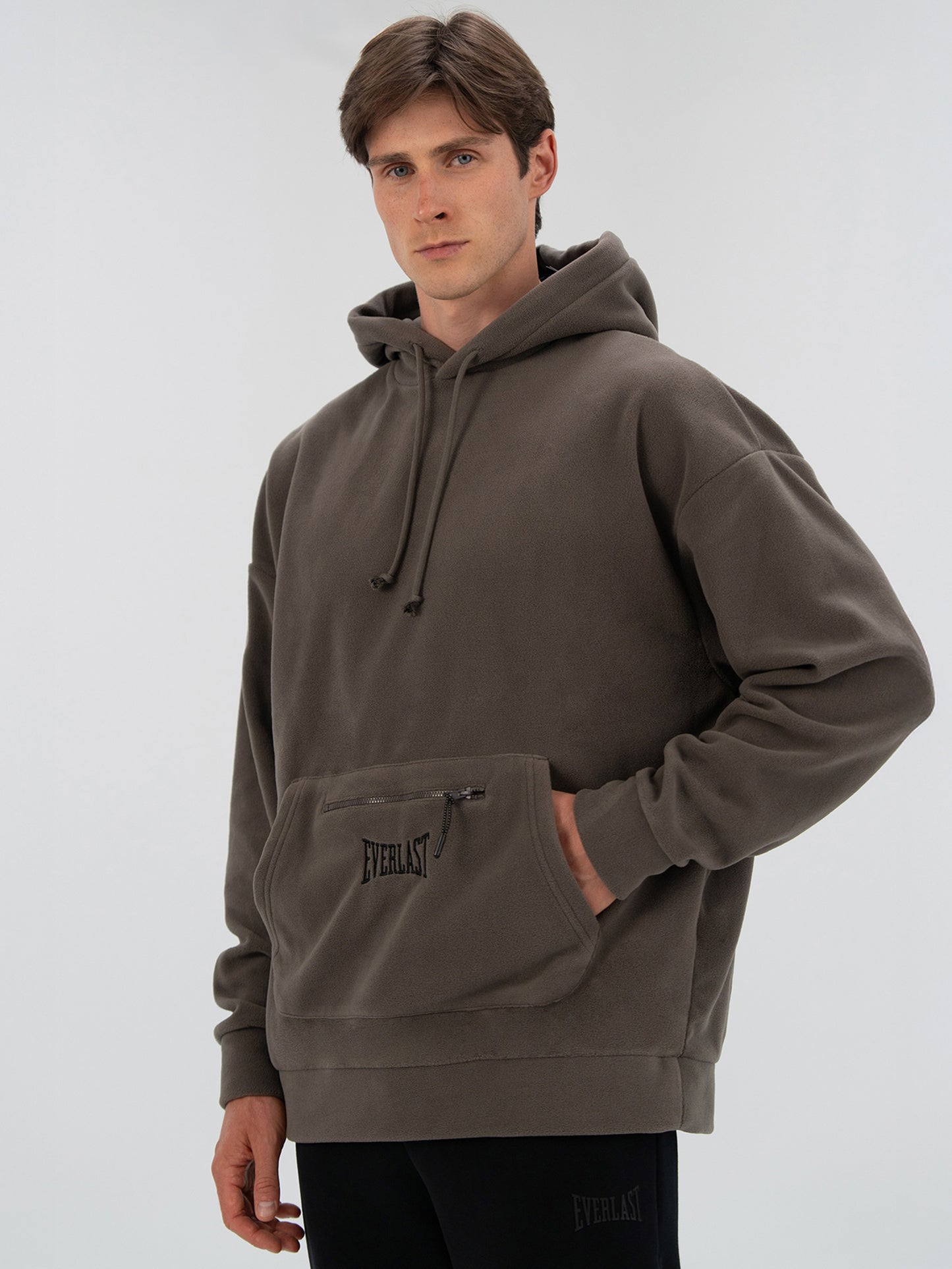 Everlast Winter Essentials Füme Erkek Kapüşonlu Polar Hoodie