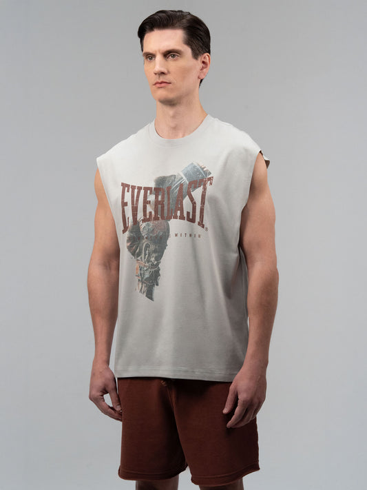 Everlast Boxing Heritage Oversize Açık Gri Erkek Kolsuz Tişört
