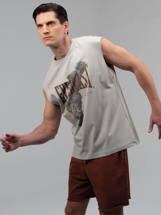 Everlast Boxing Heritage Oversize Açık Gri Erkek Kolsuz Tişört