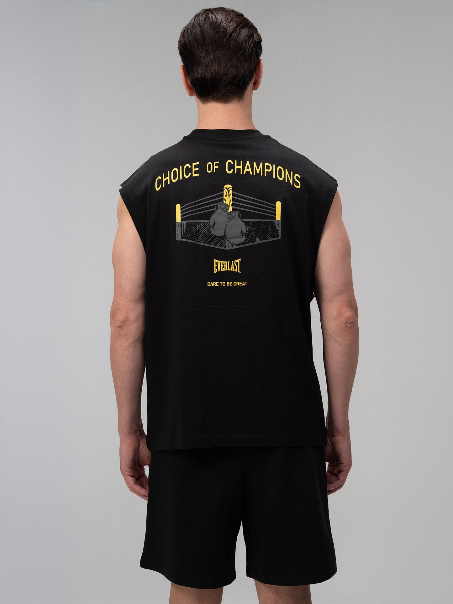 Everlast Choice Of Champs Comfort Fit Açık Siyah Erkek Kolsuz Tişört