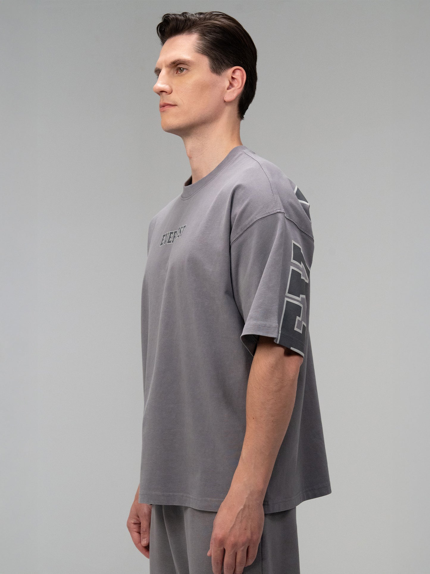 Everlast Giant Logo Oversize Koyu Gri Erkek Tişört