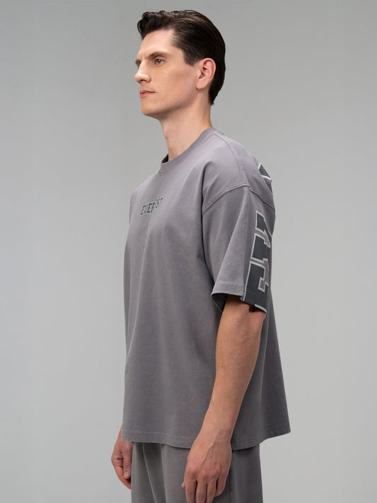 Everlast Giant Logo Oversize Koyu Gri Erkek Tişört