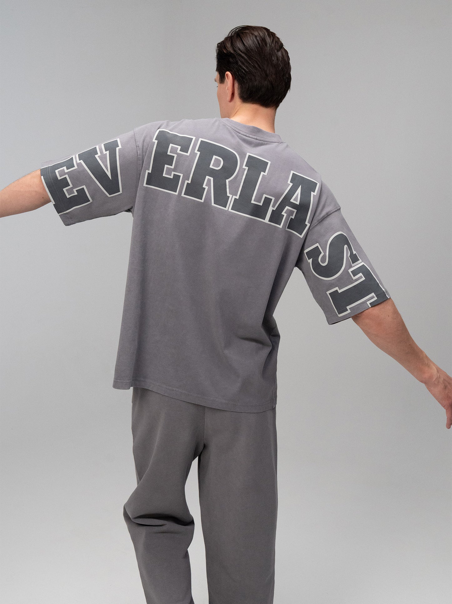 Everlast Giant Logo Oversize Koyu Gri Erkek Tişört