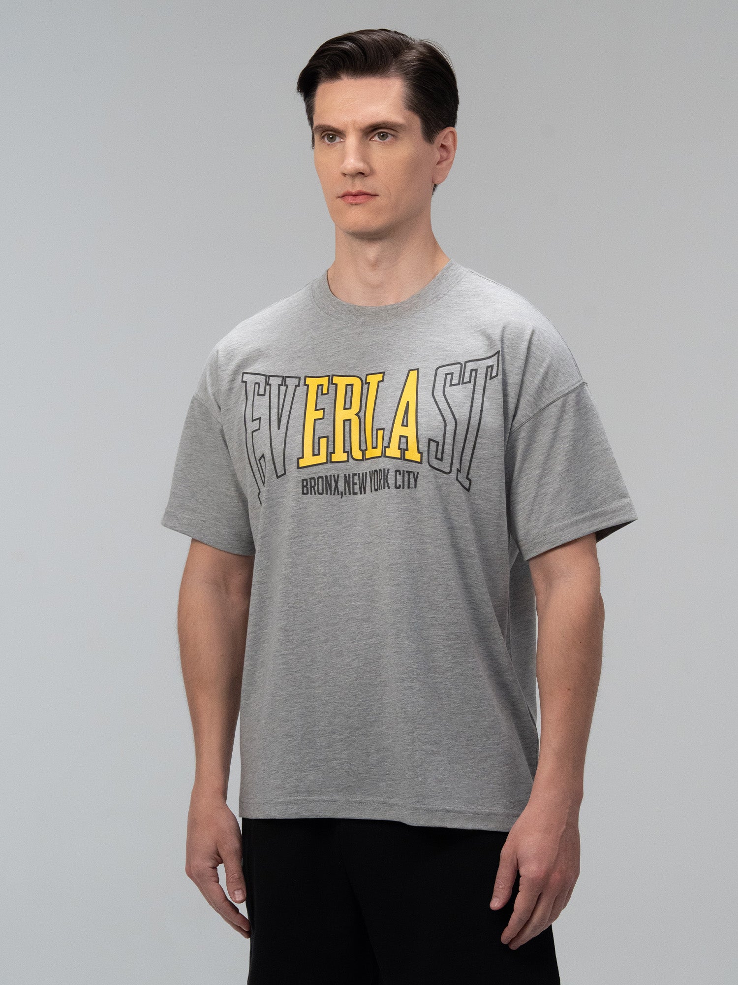 Everlast Iconic Rest Oversize Gri Melanj Erkek Tişört