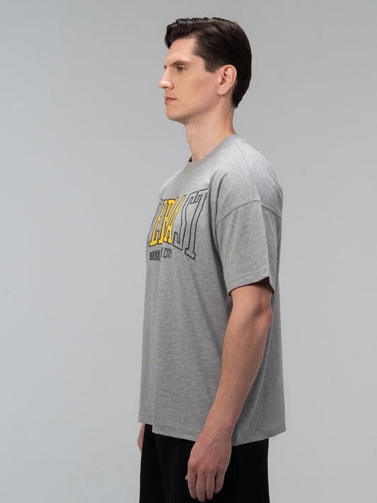 Everlast Iconic Rest Oversize Gri Melanj Erkek Tişört
