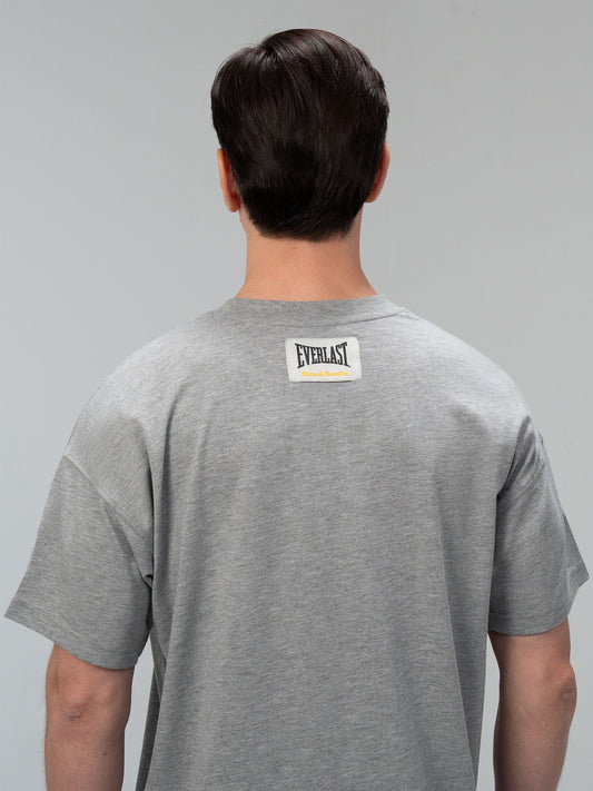 Everlast Iconic Rest Oversize Gri Melanj Erkek Tişört