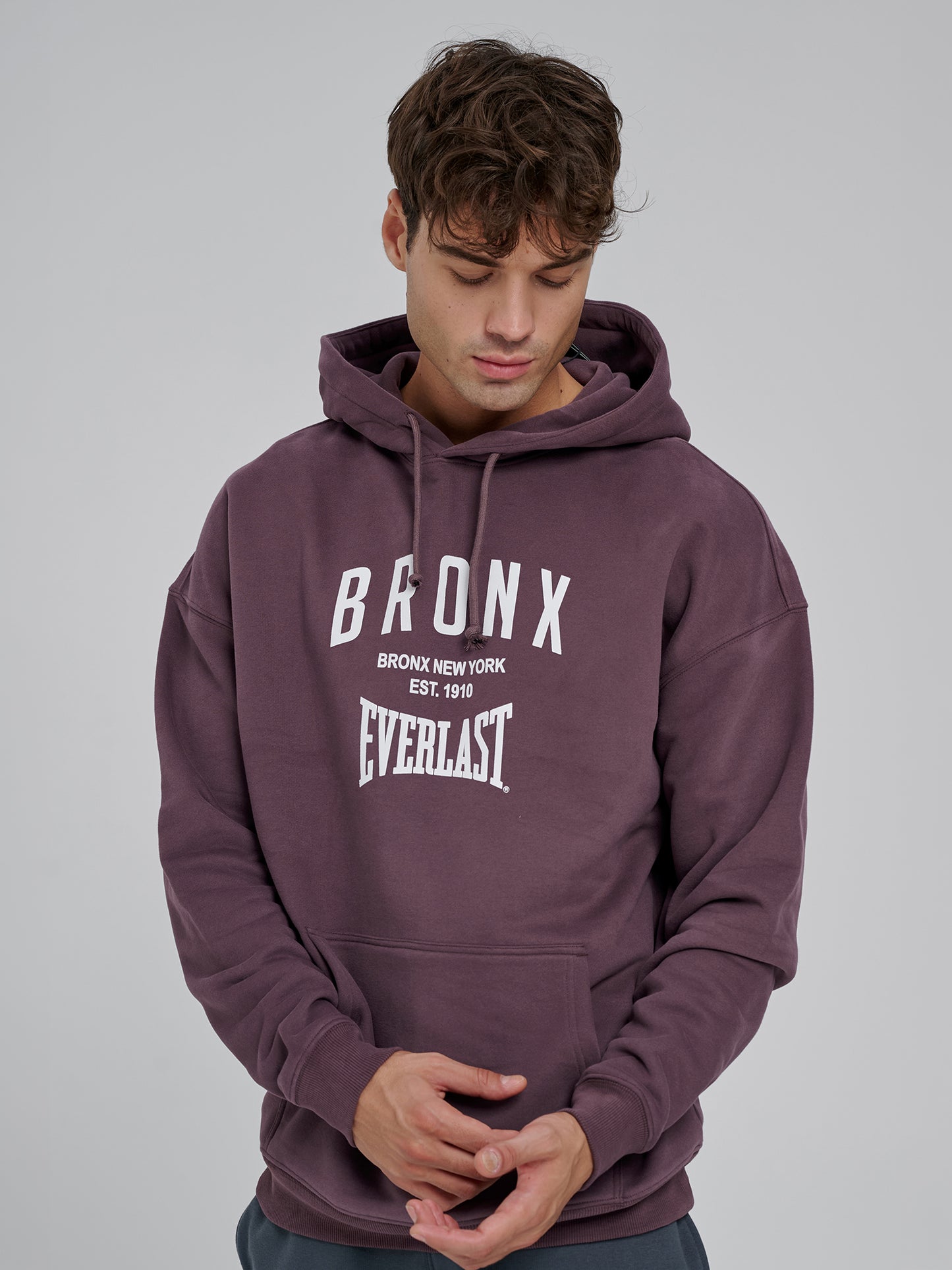 Everlast Bronx NYC 2.0 Oversize Mor Erkek Hoodie