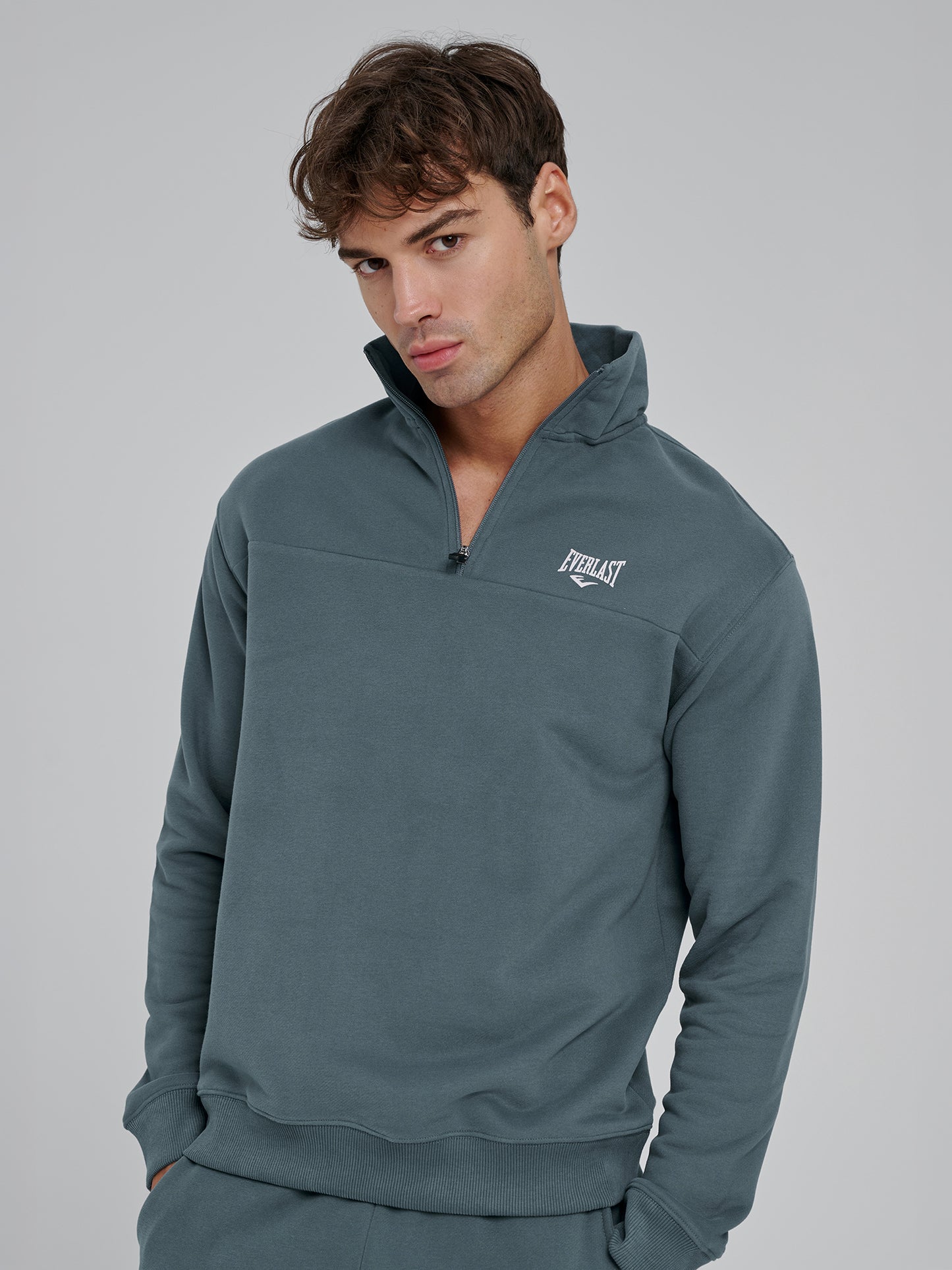 Everlast World Regular Yeşil Yarım Zipli Erkek Sweatshirt