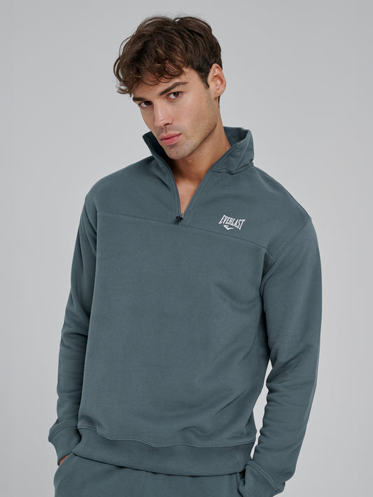 Everlast World Regular Yeşil Yarım Zipli Erkek Sweatshirt