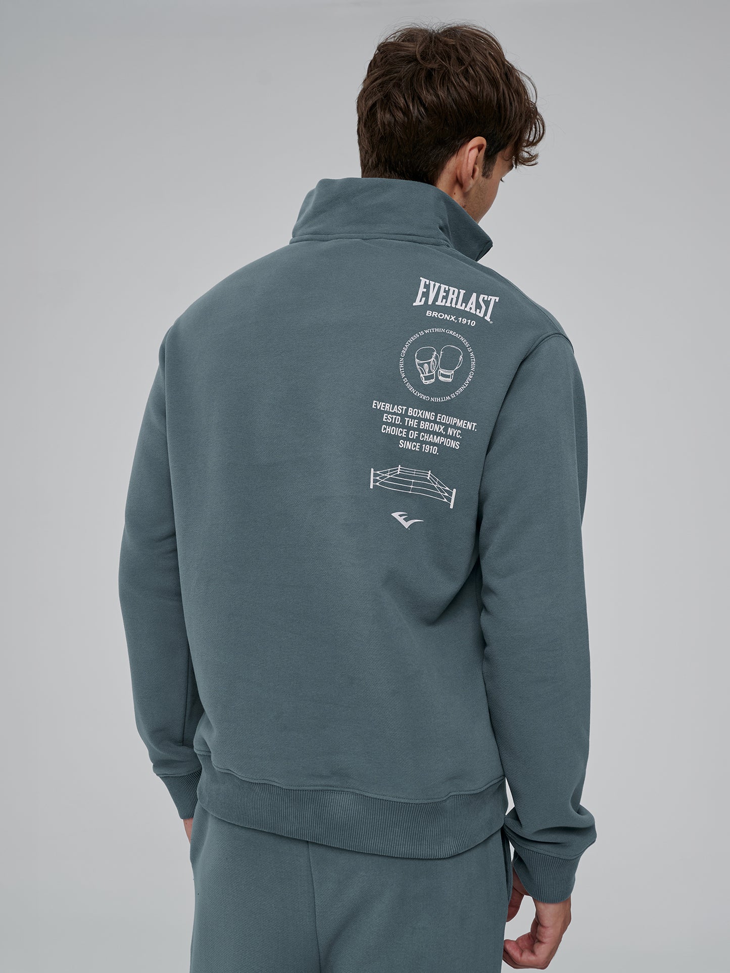 Everlast World Regular Yeşil Yarım Zipli Erkek Sweatshirt