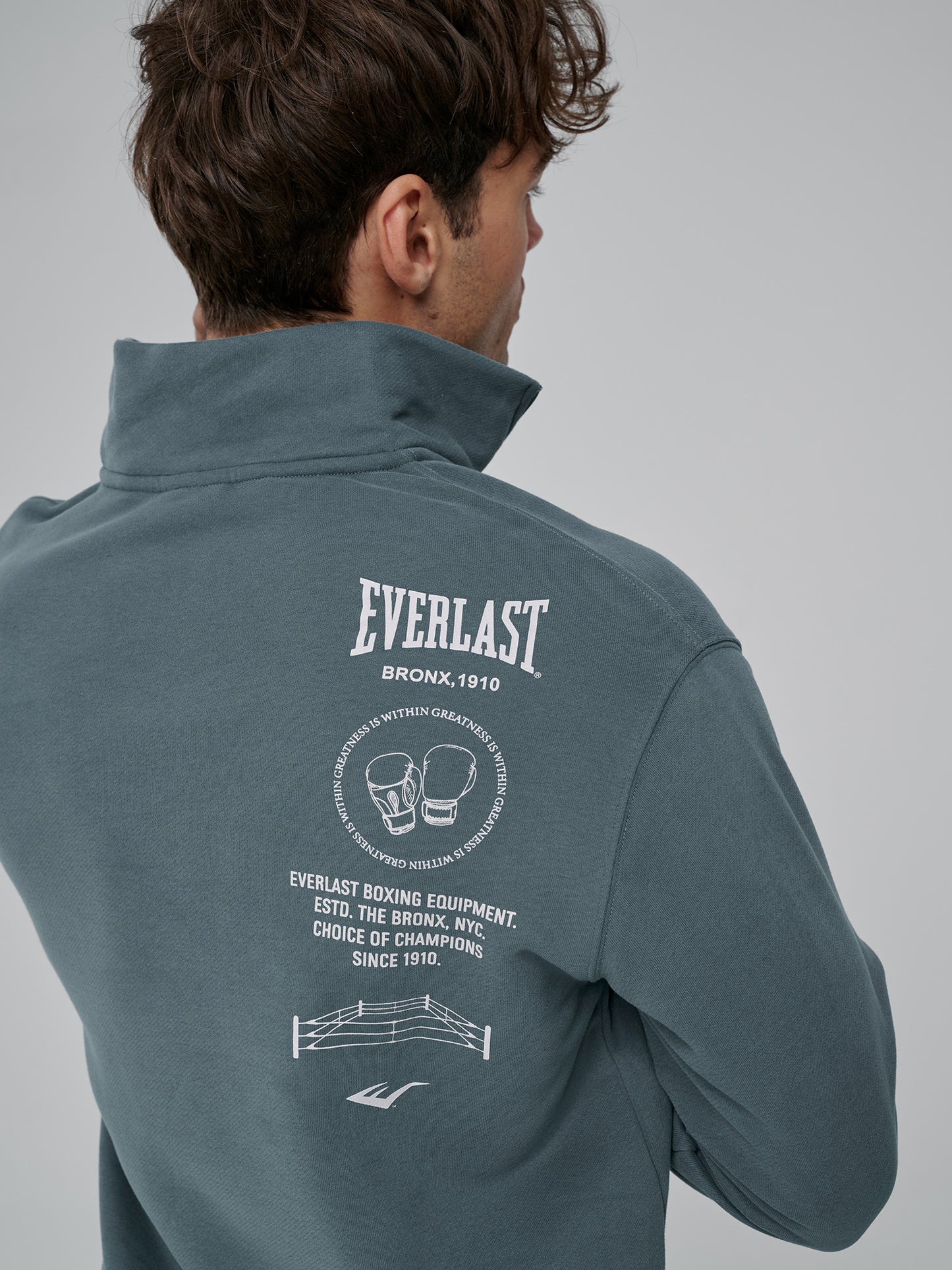 Everlast World Regular Yeşil Yarım Zipli Erkek Sweatshirt