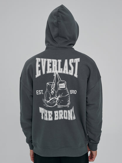 Everlast Graphic Gloves Oversize Yarım Zipli Füme Erkek Sweatshirt