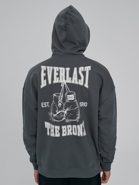 Everlast Graphic Gloves Oversize Yarım Zipli Füme Erkek Sweatshirt