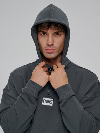 Everlast Graphic Gloves Oversize Yarım Zipli Füme Erkek Sweatshirt
