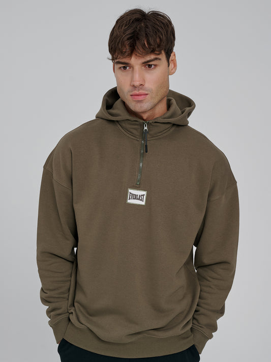 Everlast Graphic Gloves Oversize Yarım Zipli Haki Erkek Sweatshirt