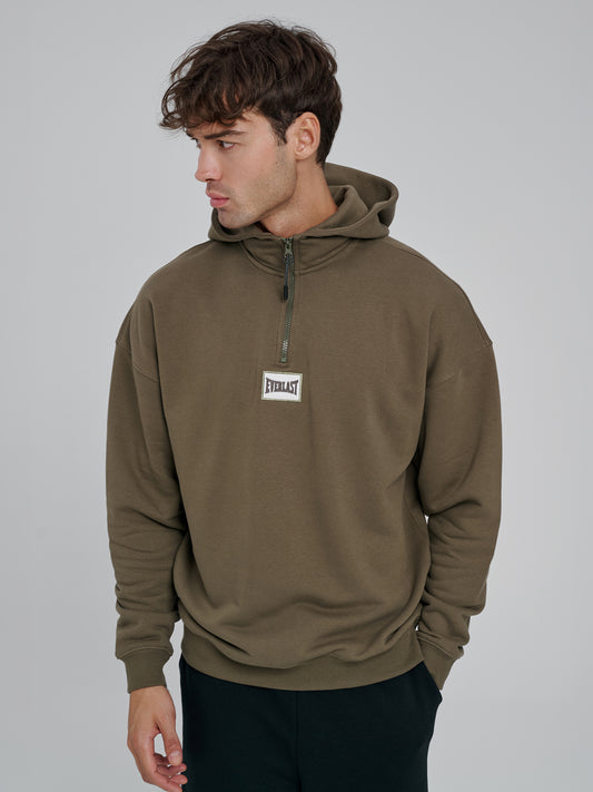 Everlast Graphic Gloves Oversize Yarım Zipli Haki Erkek Sweatshirt