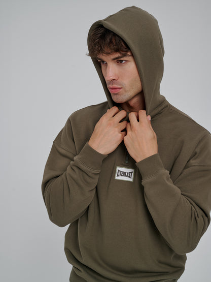 Everlast Graphic Gloves Oversize Yarım Zipli Haki Erkek Sweatshirt