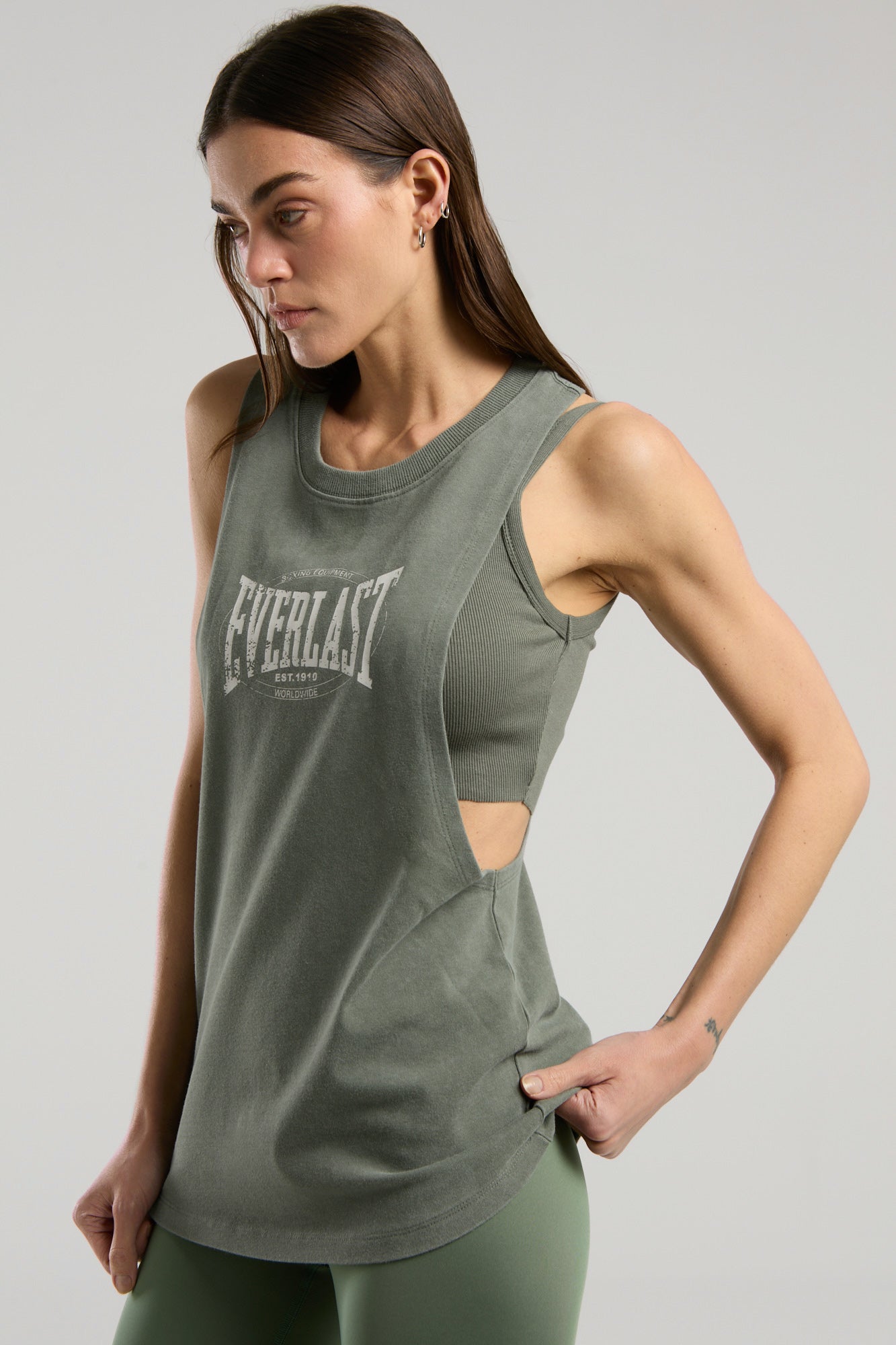 Everlast Authentic Boxing Wmn Oversize Haki Kadın Atlet