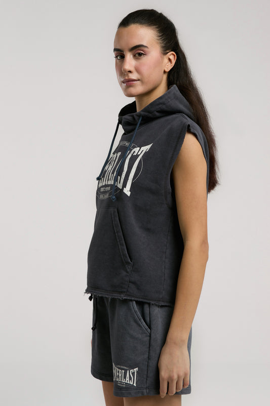 Everlast Authentic Boxing Wmn Oversize Antrasit Kadın Kolsuz Sweatshirt