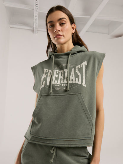 Everlast Authentic Boxing Wmn Oversize Haki Kadın Kolsuz Sweatshirt