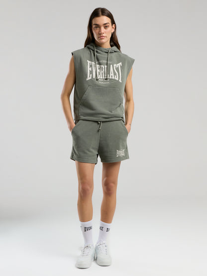 Everlast Authentic Boxing Wmn Oversize Haki Kadın Kolsuz Sweatshirt