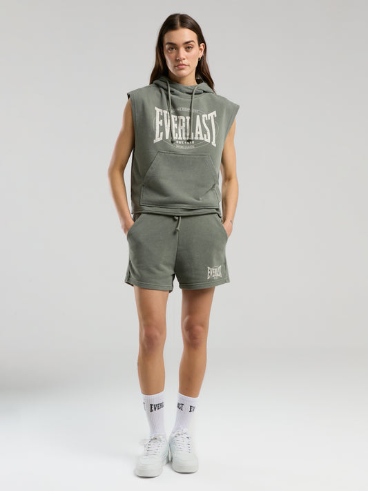 Everlast Authentic Boxing Wmn Oversize Haki Kadın Kolsuz Sweatshirt