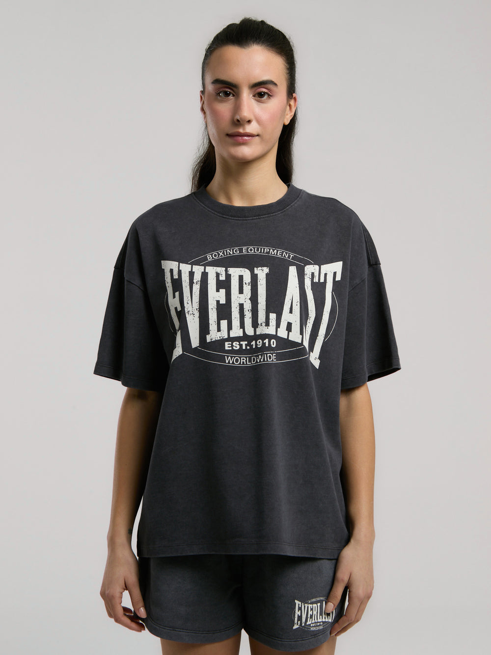 Everlast Authentic Boxing Wmn Oversize Antrasit Kadın Tişört
