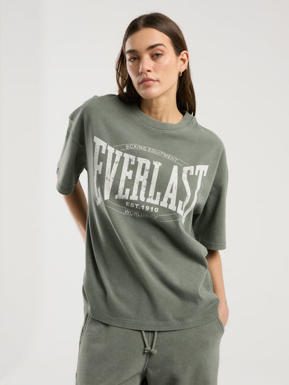 Everlast Authentic Boxing Wmn Oversize Haki Kadın Tişört