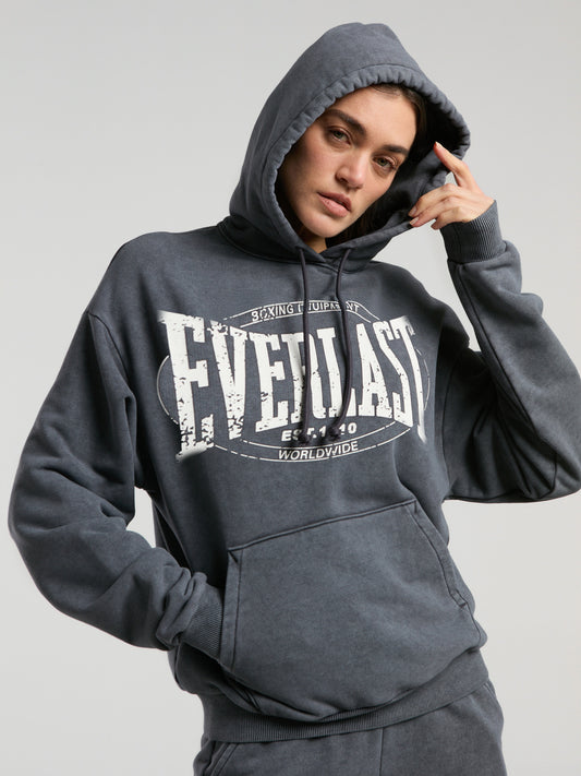 Everlast Authentic Boxing Wmn Oversize Antrasit Kadın Kapüşonlu Sweatshirt