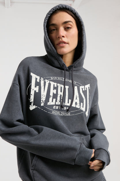 Everlast Authentic Boxing Wmn Oversize Antrasit Kadın Kapüşonlu Sweatshirt