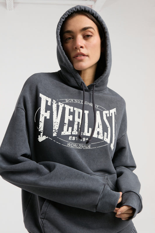 Everlast Authentic Boxing Wmn Oversize Antrasit Kadın Kapüşonlu Sweatshirt