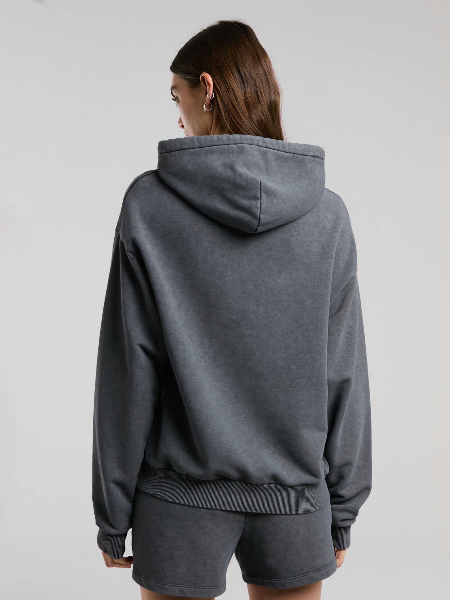 Everlast Authentic Boxing Wmn Oversize Antrasit Kadın Kapüşonlu Sweatshirt