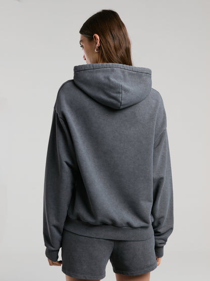 Everlast Authentic Boxing Wmn Oversize Antrasit Kadın Kapüşonlu Sweatshirt