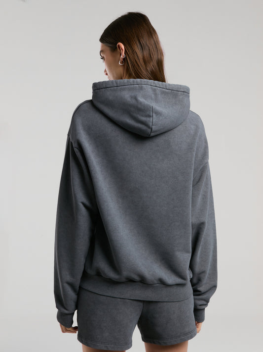 Everlast Authentic Boxing Wmn Oversize Antrasit Kadın Kapüşonlu Sweatshirt