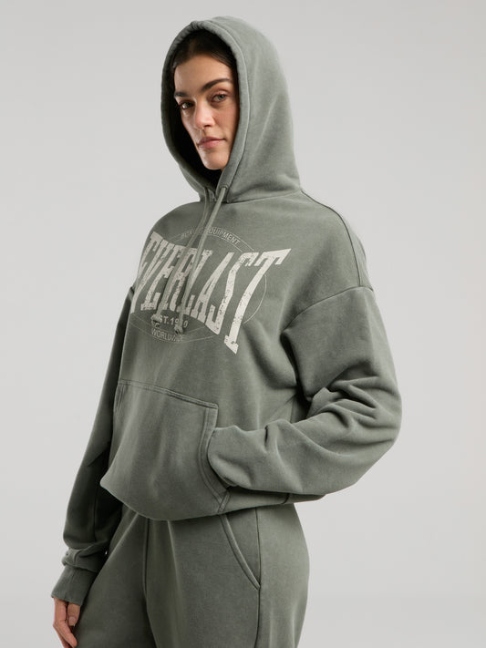 Everlast Authentic Boxing Wmn Oversize Haki Kadın Kapüşonlu Sweatshirt